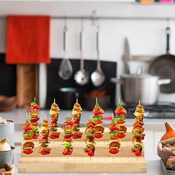 Amazon｜食品串ホルダー 木製ピックスタンド ケータリング用品