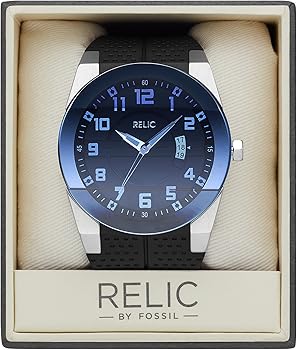 Relic by Fossil Men's Jake Silver Stainless Steel and Black