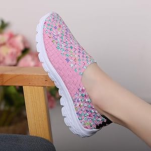 Amazon | [KLIAN] 超軽量 編み込み ゴムメッシュ編み スニーカー