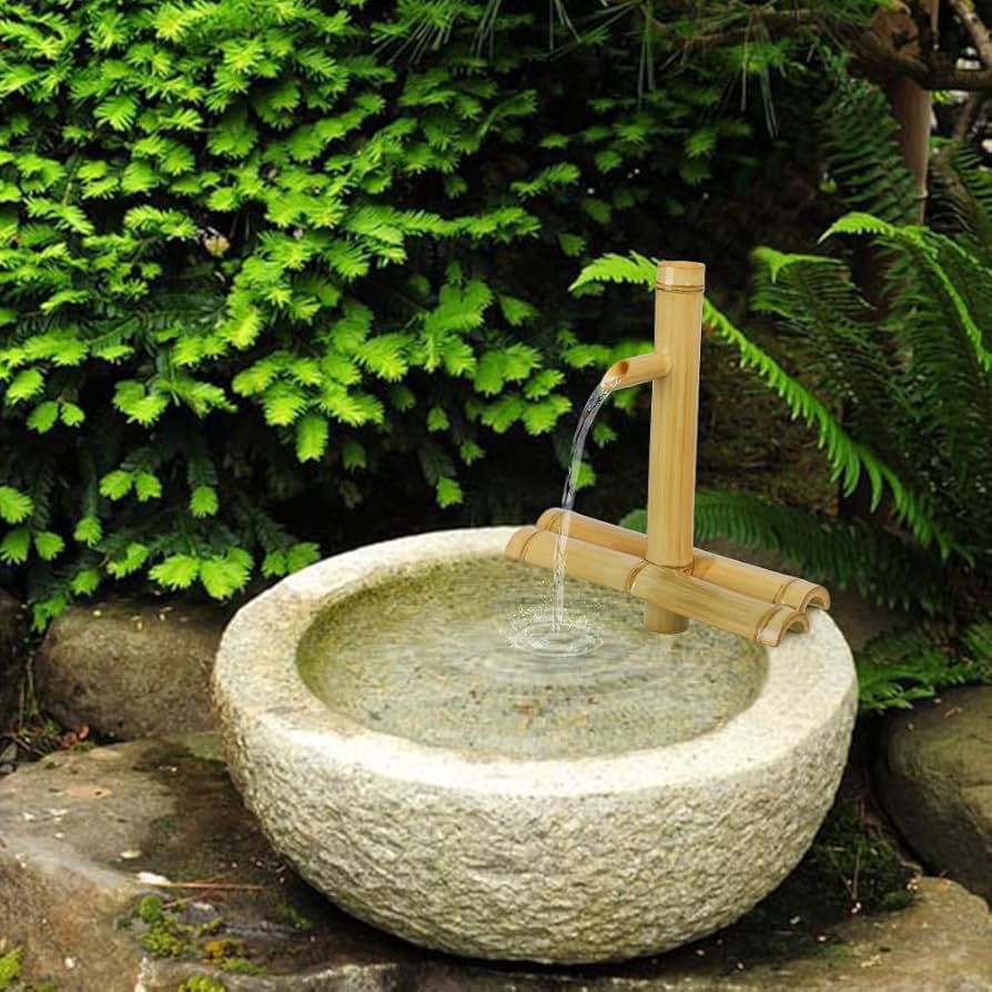 Amazon.com: foci cozi,Bamboo Water Fountain Without Pump,Water