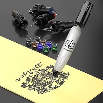 Amazon.com: POSEIDON Wireless Rotary Tattoo Machine Kit with 20
