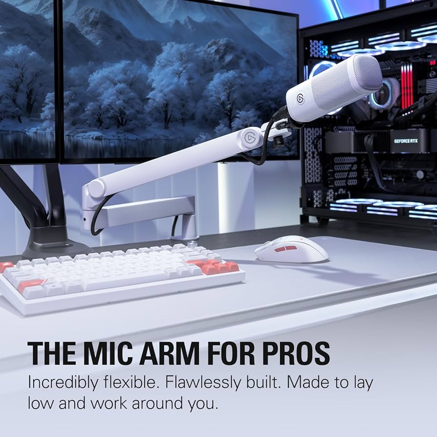 Amazon.com: Elgato Wave Mic Arm Pro White - 360° Rotatable Low
