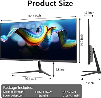 Amazon.com: ZER-LON 34 Inch Ultrawide Gaming Monitor, IPS 21:9