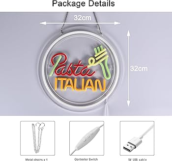 Amazon | JOMOBUTY パスタネオンサイン LED ネオンライト イタリアンお