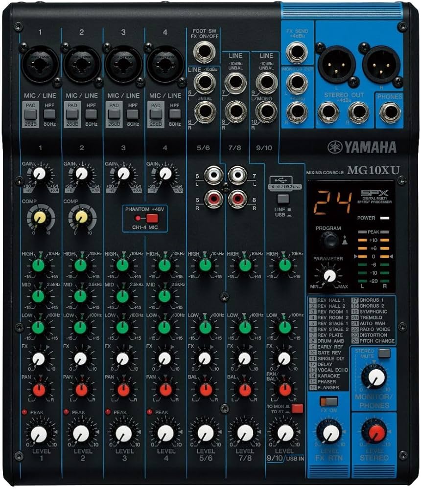 Amazon.com: YAMAHA MG10XU 10-Input Stereo Mixer with Effects