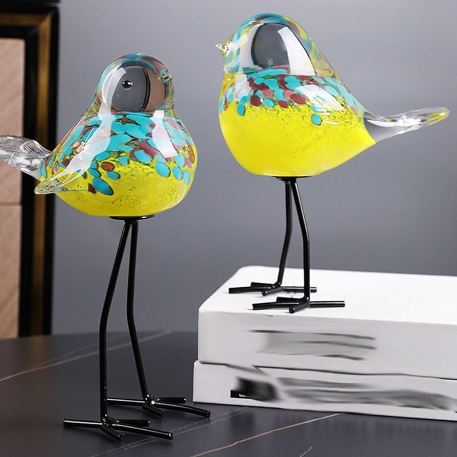 Amazon.co.jp: ガラス クリスタル 置物 鳥 かわいい 癒しグッズ 抽象的