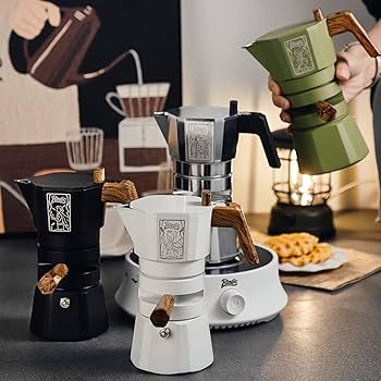 Amazon | Bincoo 120ml コンロエスプレッソメーカー ダブルバルブモカ