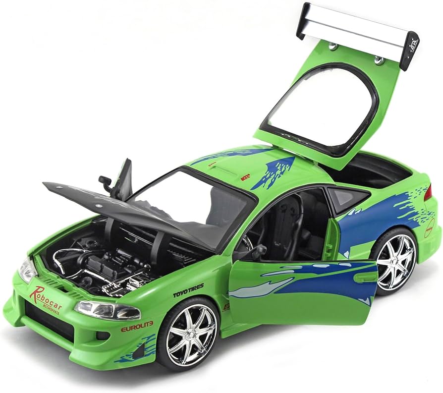 Fast & Furious 1995 Mitsubishi Eclipse 1:24 Diecast Model Car, Toy