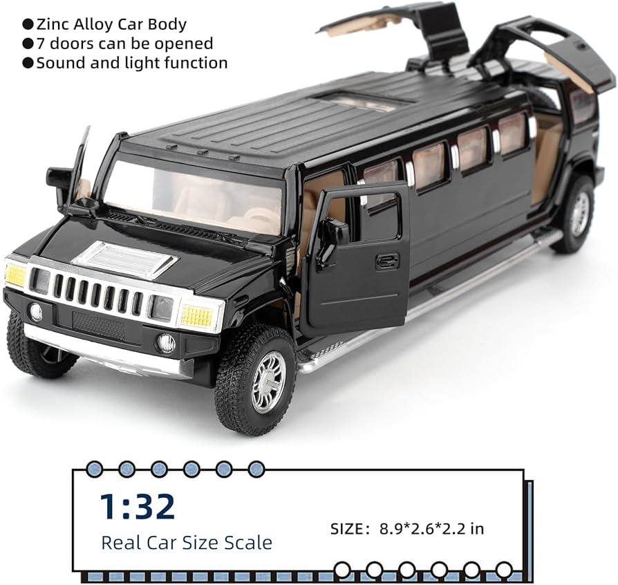 Amazon.com: LOVEPOSELY 1/32 Hummer H2 Car Model, Diecast Car Toy