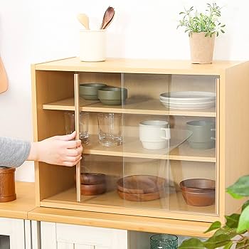 Amazon｜不二貿易 食器棚 キッチン収納 幅60×奥行29×高さ44cm