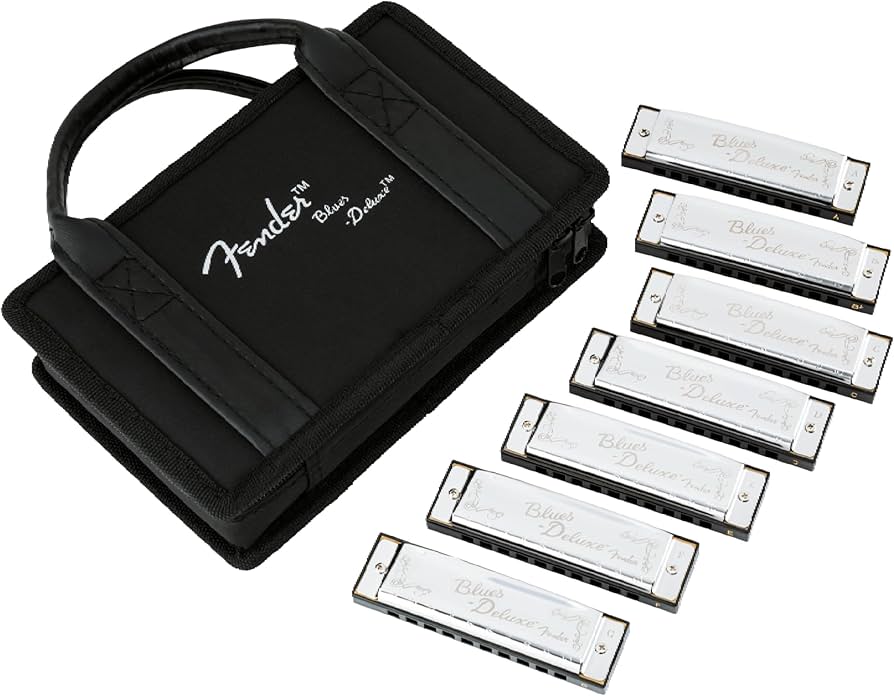 Amazon.com: Fender Blues Deluxe Harmonica, Pack of 7 with case