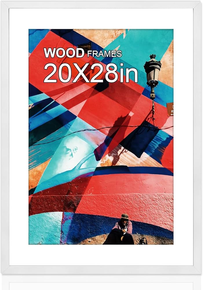 Amazon.com - POUKROO 20x28 Poster Frame Matted to 16x24 White