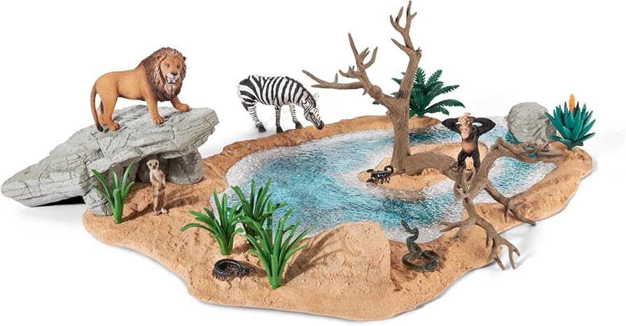 Amazon.co.jp: Schleich シュライヒ ワイルドライフ 動物達の水飲み場