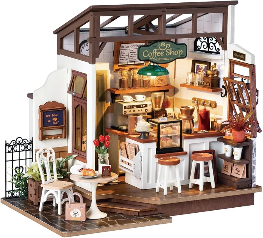Amazon | Rowood Coffee ミニチュアハウスキット DIYミニチュアドール