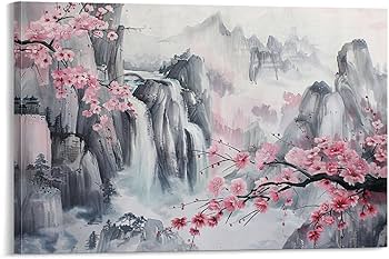 Amazon.co.jp: 絵画 中国風の水墨画インテリア 絵画 水墨画 美しい自然