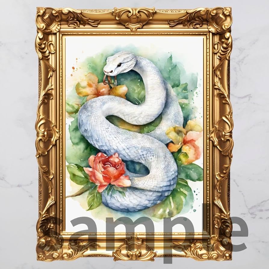 Amazon.co.jp: 白蛇様 321番開運絵画、風水、幸運アート : ホーム