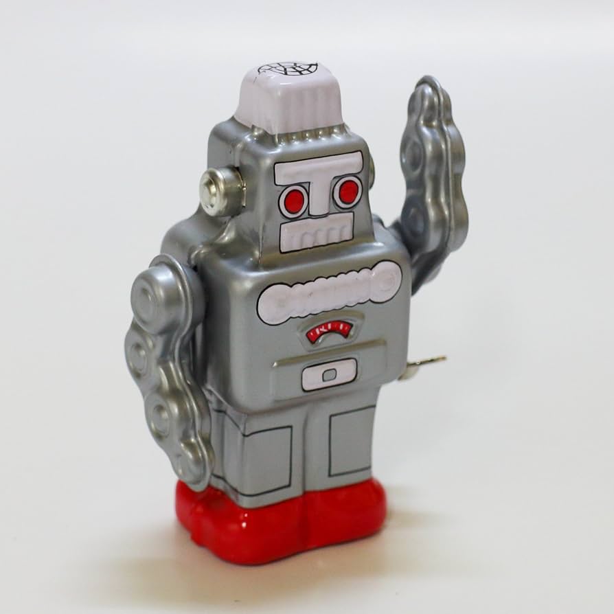 Amazon.co.jp: ぶりきのおもちゃ ゼンマイロボット シルバー : おもちゃ