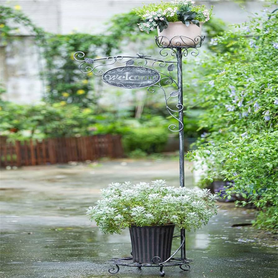 Amazon.co.jp: [GZGZ] ガーデニング雑貨 花台スタンド ウェルカム