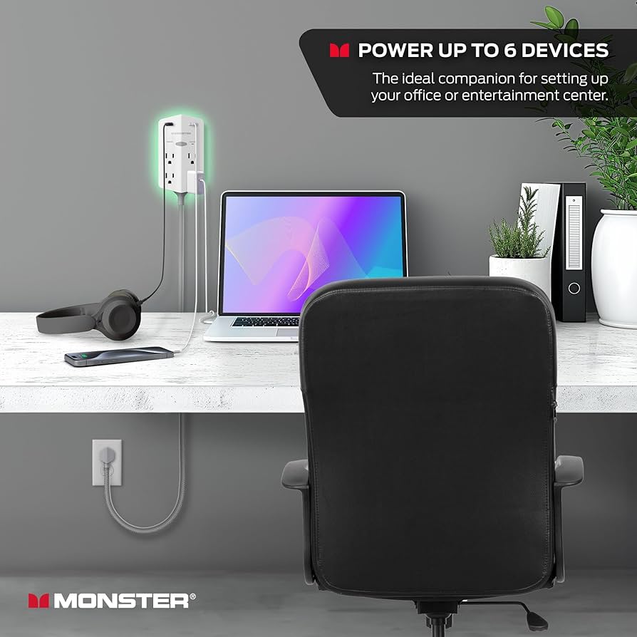 Monster Power Shield XL Surge Protector with Outlet Extender