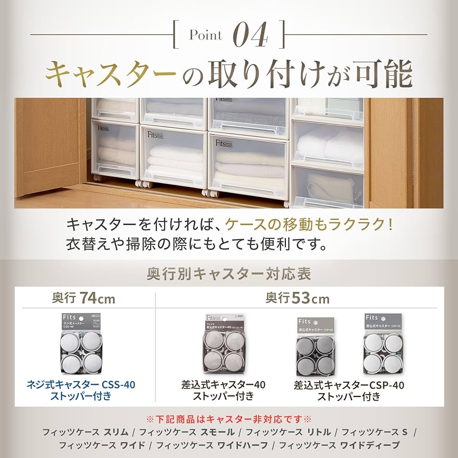 Amazon.co.jp: 天馬 収納ボックス フィッツケース クローゼット 幅39