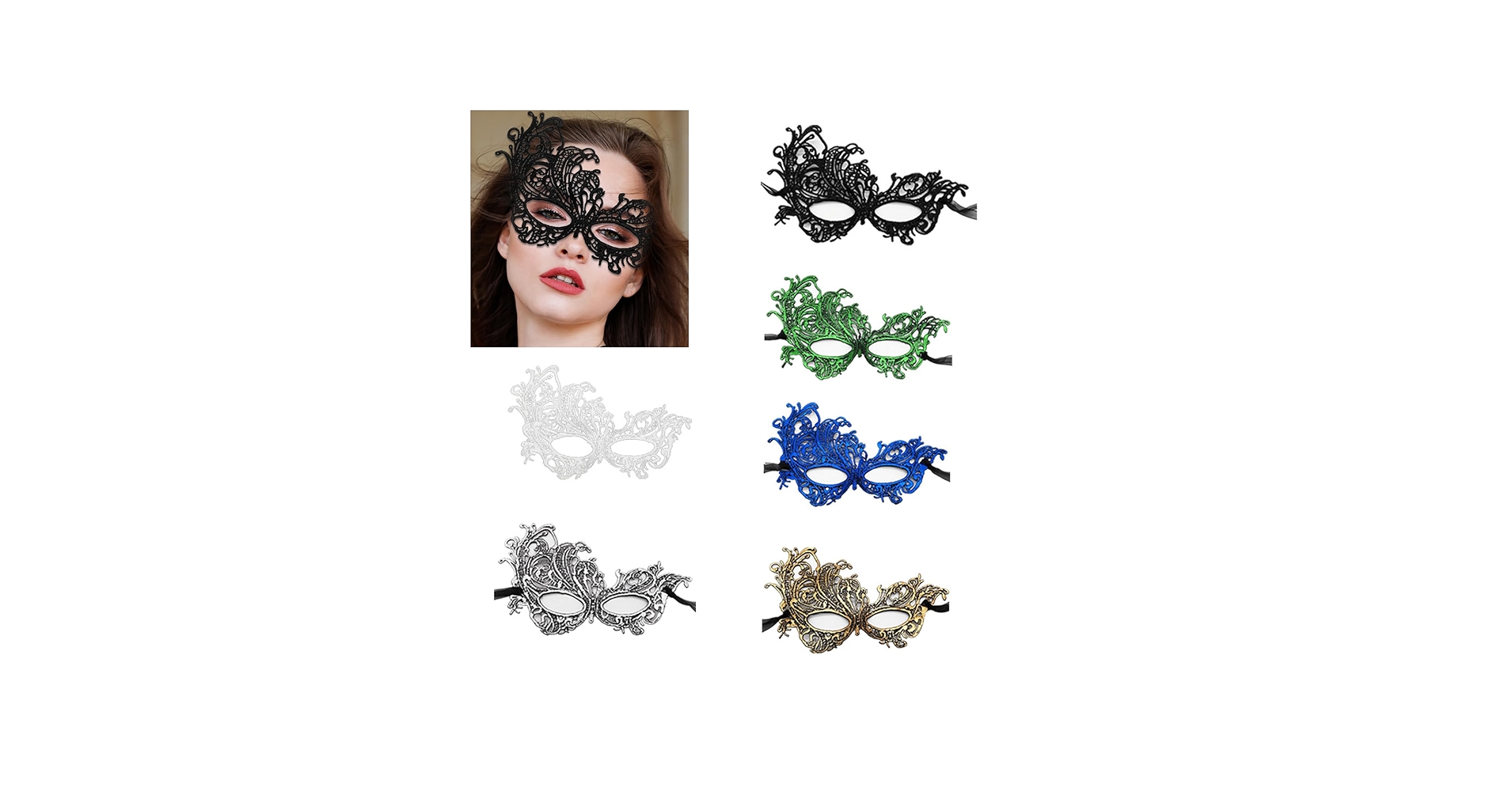 Amazon.com: LSHDXD 6PCS Multi-color Mass Pack Halloween Lace Mask