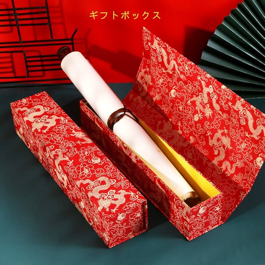 模写/文香/オシドリ図/織物/美品/桐共箱太巻箱/布袋屋掛軸HD-925 模写