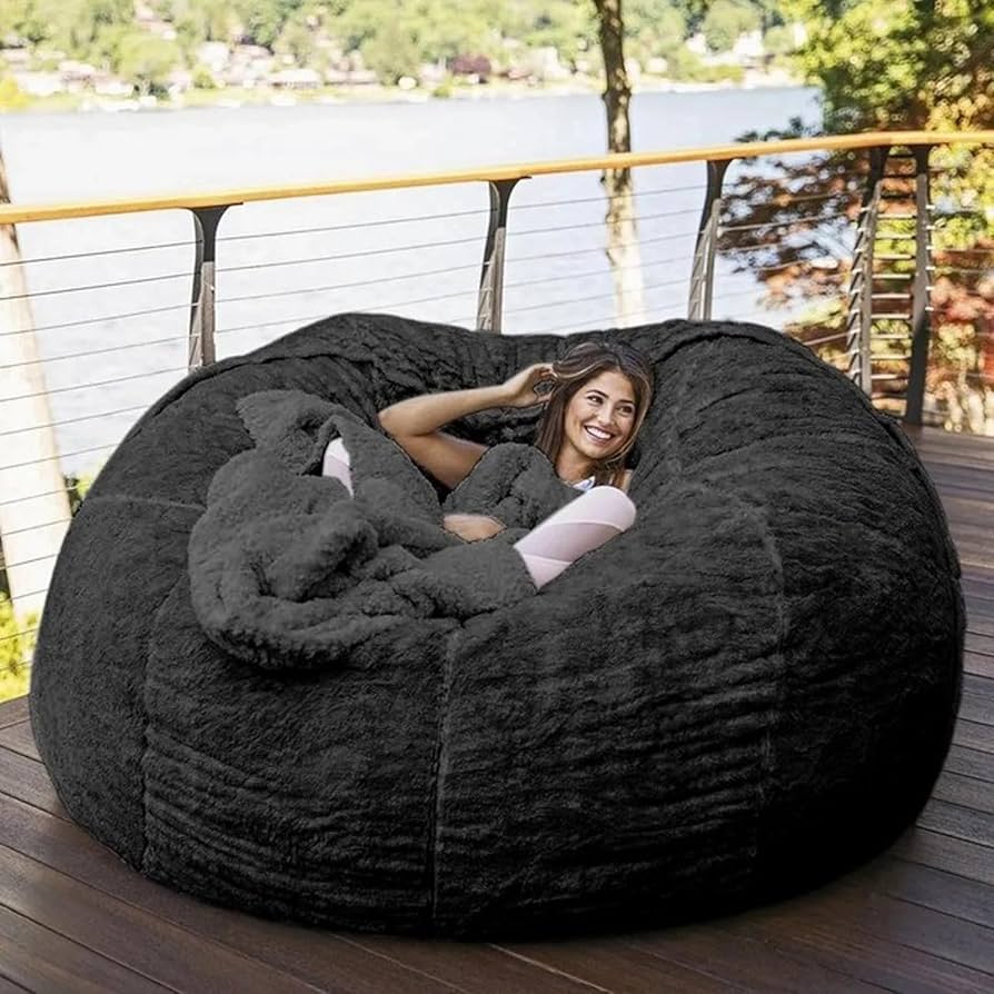 Amazon.com: Big Huge Giant Bean Bag Chair for Adults, (No Filler