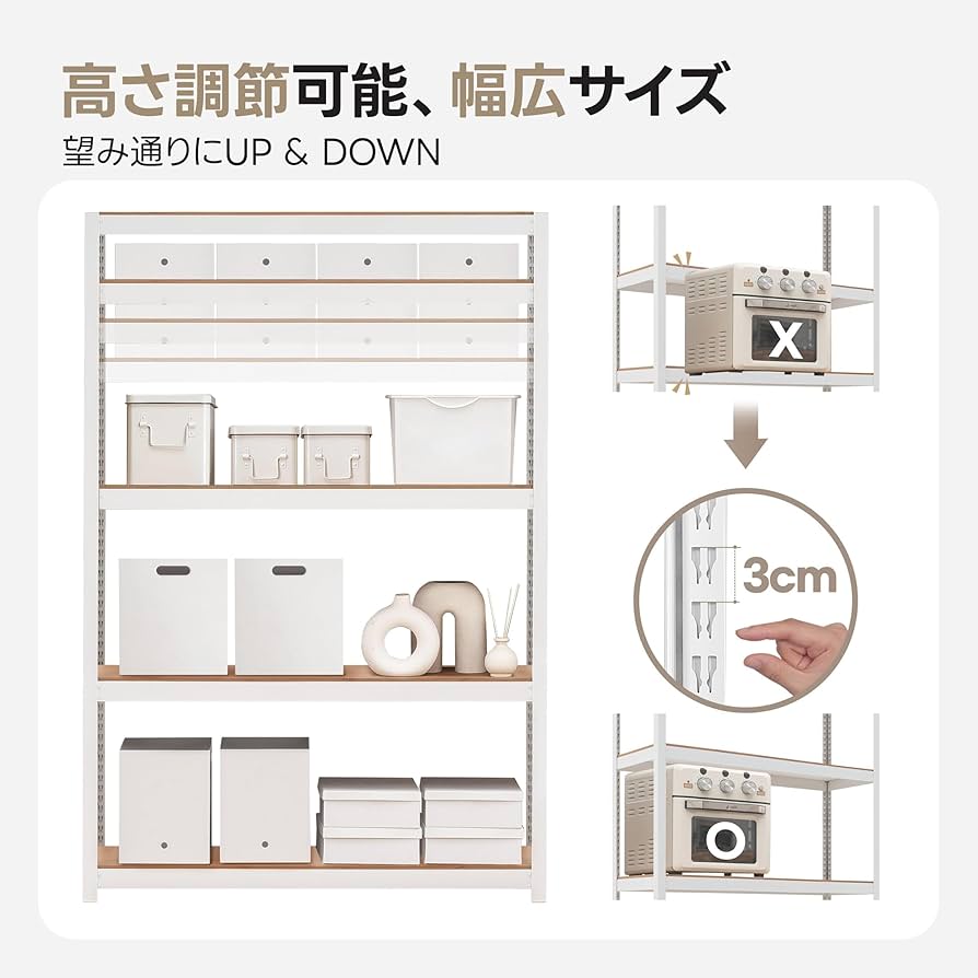 Amazon｜HOMEDANT House 組立簡単 高耐荷重 ラミネート スチールラック