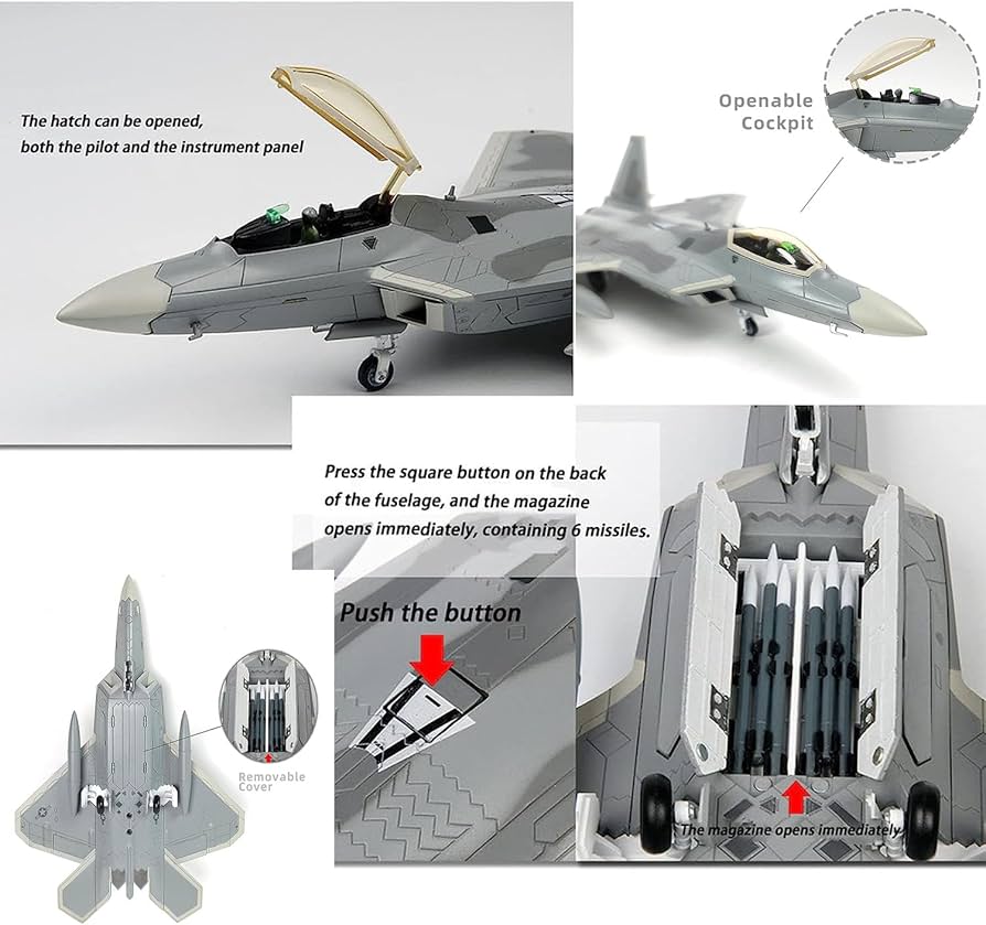 Amazon.com: AZIZAT F-22 Raptor 1/72 Die-Cast Metal Aircraft Model