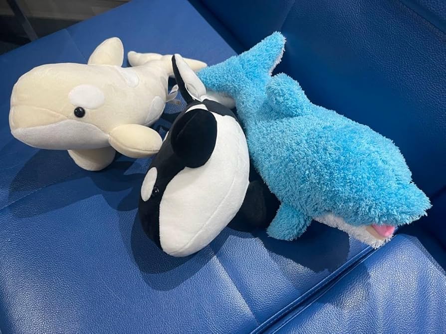Amazon.co.jp: 名古屋港水族館 ぬいぐるみくじ 白シャチ 黒シャチ