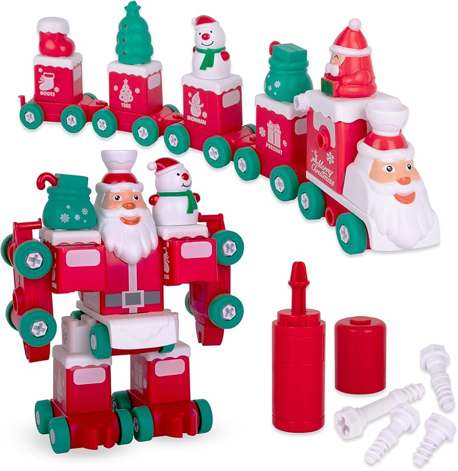 Amazon.com: ArtCreativity Transforming Santa Toy - 73 PC Toy Santa