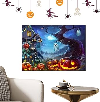 Amazon.co.jp: 風景 5D 絵画キット、ハロウィーン 5D 絵画装飾