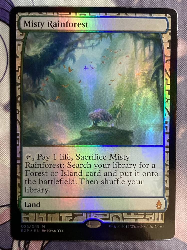 霧深い雨林 FOIL zne Foil】《霧深い雨林/Misty Rainforest》[EXP