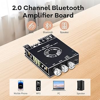 Amazon.com: Daakro ZK-1602T Bluetooth Amplifier Board,160W+160W