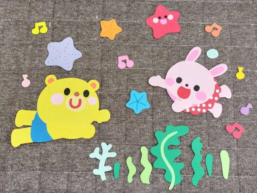 Amazon.co.jp: 壁面飾り 夏 海 くま うさぎ 画用紙 保育園 : おもちゃ