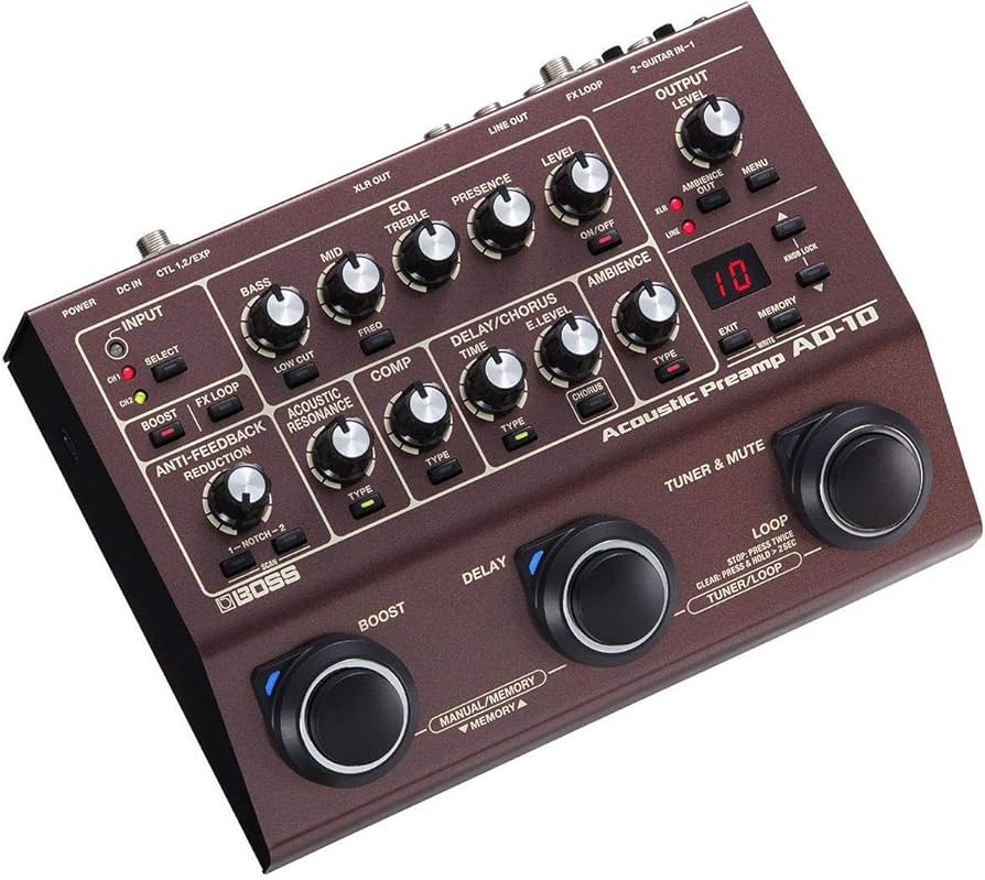 Amazon.com: BOSS Acoustic Guitar Hardware (AD-10), Brown, Standard