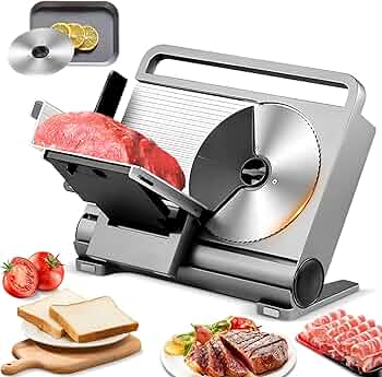 Amazon | Hanchen 電動スライサー 折りたたみ式 ミートスライサー 肉