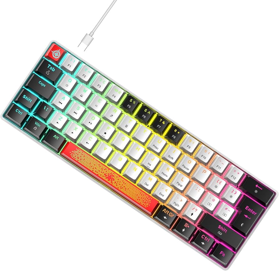 Amazon.com: LexonElec 60% Wired RGB Gaming Keyboard,62 Keys