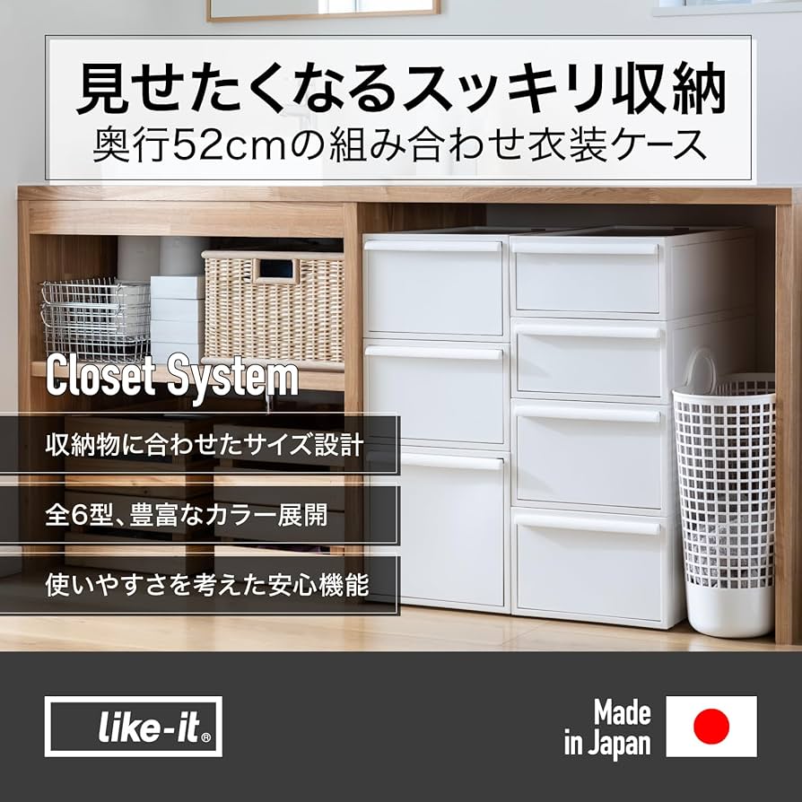 Amazon｜ライクイット (like-it) 収納ボックス 約幅32×奥52×高31.7cm