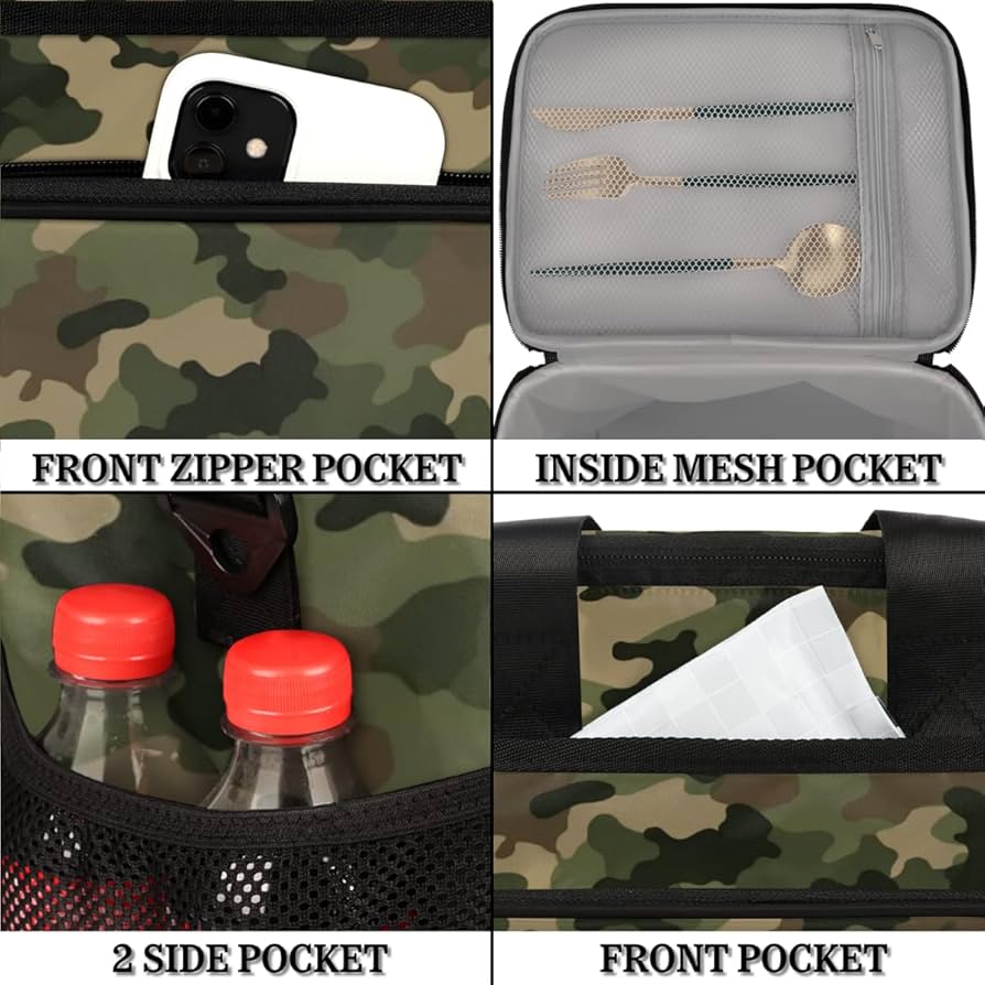 Amazon.com: Leakproof Reusable Insulated Cooler Lunch Bag Army