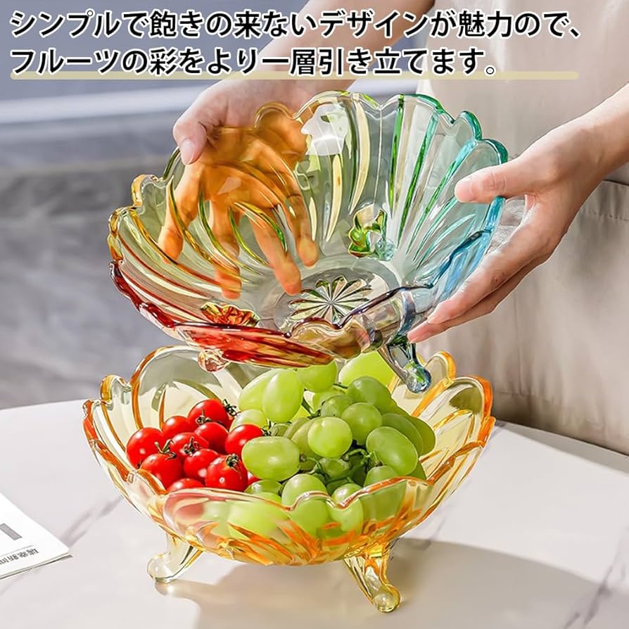 Amazon | フルーツバスケット ガラス皿 2個セット 果物皿 お菓子皿 お