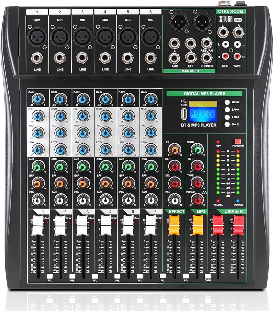 Amazon.co.jp: XTUGA CT60 6 Channel Audio Mixer Portable Mini Sound