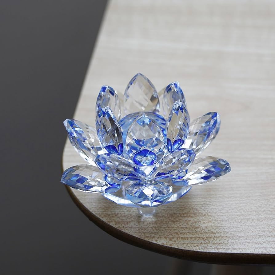 Amazon.co.jp: 蓮の花 水晶花 2点セット クリスタルガラス k9水晶
