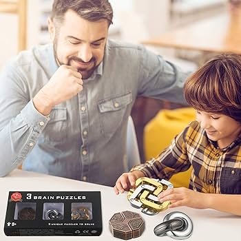 Amazon.com: Skylety 3 Pieces Metal Puzzles Brain Teasers Christmas