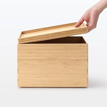 Amazon.co.jp: 無印良品 重なる竹材長方形ボックス 収納用品 フタ