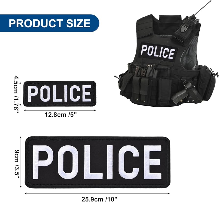 Amazon.co.jp: uxcell 警察パッチ 面ファスナー付き 警察刺繍パッチ