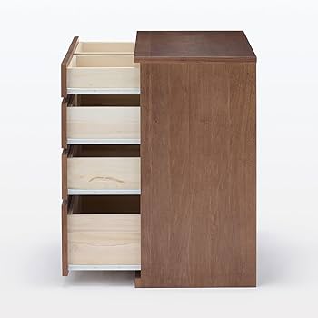 Amazon｜MUJI 無印良品 木製チェスト4段 幅88×奥行44×高さ83cm