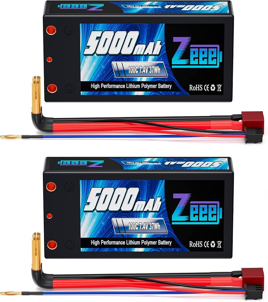 Amazon.com: Zeee 2S Shorty Lipo Battery 5000mAh 7.4V 100C Hard
