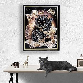 Amazon.co.jp: クリスタルアート おしゃれ 43x53cm アート ねこ クール