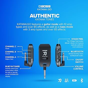 BOSS KATANA:GO | Personal Headphone Amplifier for Guitar & Bass